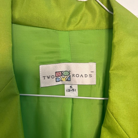 Vintage Silk Oversized 90s Y2K Lime Green Blazer S - Picture 4 of 12